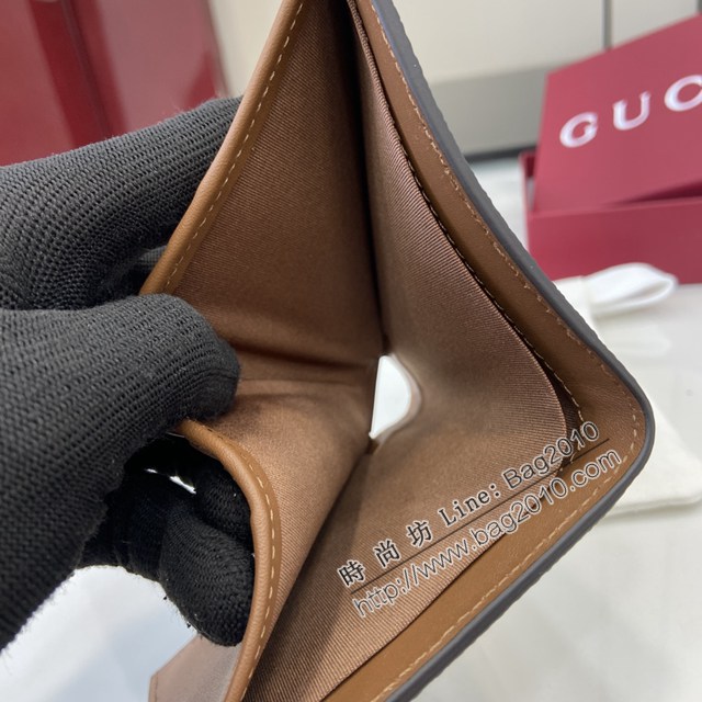 Gucci專櫃古馳最新款Emblem系列經典圖錢包男士短夾 jh2706型號：821206